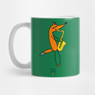 Fox and saxophone Mug